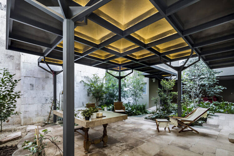 什么是华夫格天花板？ 47 种在网格下生活的室内设计 - 85 的图像 96