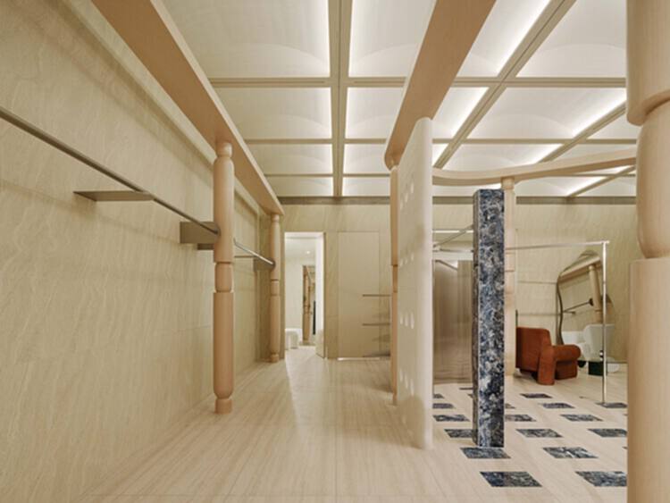 什么是华夫格天花板？ 47 种在网格下生活的室内设计 - 15 的图像 96