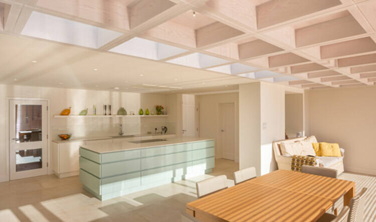 什么是华夫格天花板？ 47 种在网格下生活的室内设计 - 95 的图像 96